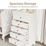 5 Drawer Dresser for Bedroom, Modern Storage Closet Cabinet Organizerwith Solid Wood Legs and B082P232950