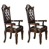 Espresso and Cherry Tufted Back Arm Chairs B062P185666
