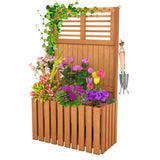 Wooden garden bed with metal hooks 44841597