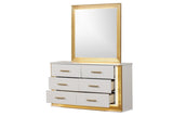 ZNTS Contemporary Style 6-Drawer Dresser Made with Wood & Gold Finish B009P152664