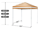 5X5FT Outdoor Canopy with 4 Sidewall White and Orange 79767615