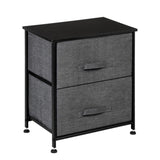 ZNTS 2 Drawers -Night Stand, End Table Storage Tower - Sturdy Steel Frame, Wood Top, Easy Pull Fabric 89761690