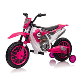 ZNTS 12V Kids Ride on Toy Motorcycle, Electric Motor Toy Bike with Training Wheels for Kids 3-6, Rose Red W2181P164393