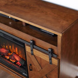 66 inch Electric Fireplace TV Stand for TVs up to 80 inches, Minimal Assembly, Aged Whiskey Finish GL-B108P160224