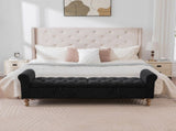 65.75" Wide Modern Upholstered Storage Bench With Double Lids 11017583