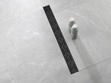 30 Inch Linear Shower Drain with Removable Brick Patterned Grate Cover, 304 Stainless Steel Shower 03505773