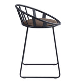 Brown and Black Counter Height Chair with Sled Base B062P209298