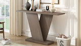 Mirod Console Table with Natural Wood Veneer,V-Base Design for Classic Versatility ,Perfect for N760P237962N