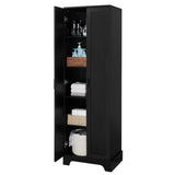 ZNTS Storage Cabinet with Two Doors for Bathroom, Office, Adjustable Shelf, MDF Board, Black N725P181207B