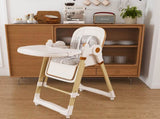 Convertible Baby High Chair to Rocker with 5-Point Harness, Foldable Infant Feeding Chair with W2699P371974