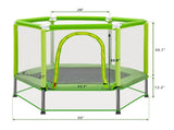 55'' Toddlers Trampoline with Safety Enclosure Net and Balls, Indoor Outdoor Mini Trampoline for 57649214