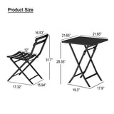 3 Piece Patio Bistro Set of Foldable Square Table and Chairs, Red W1586P143186