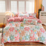 3 Piece Spring Pink Floral Duvet Cover Set for Women Adults Home Bedroom Pink Flowers Bedding Set 70299009