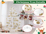 6FT Pre-lit Aspen Fir Artificial Christmas Tree, Hinged Xmas Tree with 600 Warm White LED Lights & N704P526146A