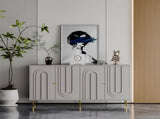 Modern Gray Lacquered 4 Door Wooden Cabinet Sideboard Buffet Server Cabinet Storage Cabinet, for W1435133312