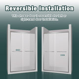 56-60"x74" Aluminum Frame Double Sliding Shower Door,Bypass Bathroom Sliding Door with Premium 1/4" W2011P330163