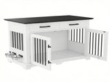 44.48" Large Dog Crate Furniture, Indoor Wooden Dog Kennel End Table with 2 Storage Drawers and 31820868