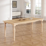 TOPMAX Vintage Traditional 82.7inch Extendable Dining Table with 23.6inch Removable Leaf, Natural N717P170406A