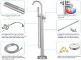 Freestanding Bathtub Faucet Tub Floor Mount Bathroom Faucets Brass Single Handle with Hand Shower 30994352