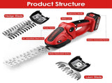 2-in-1 Cordless Grass Trimmer & Hedge Shear - 400W Motor , Lightweight 2.04lbs, 90&deg 00074415