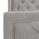 Marcella Upholstered Shelter Headboard Bed Set, Queen, Silver Grey Polyester B2719P238216