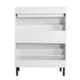Shoe Cabinet, Freestanding Shoe Rack Organizer with Drawers & Metal Legs, Modern Shoe 14285067