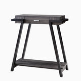 Modern Hallway Display Table with Drawer & Bottom Shelve in Distressed Grey & Black B107130875