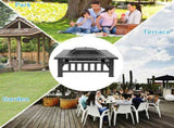 Portable Courtyard Metal Fire Pit with Accessories Black 52194990