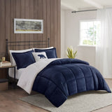 Full/Queen Plush to Sherpa Down Alternative Comforter Set B035100482