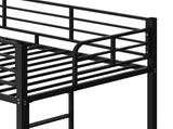Black Twin Bunk Bed Square Tube High Guardrail Side Ladder Opening Iron Bed 85462110