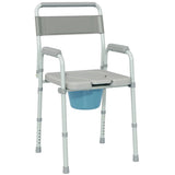 ZNTS Grey multi-functional portable toilet chair with adjustable height 05796679