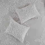 Full/Queen 3 Piece Tufted Cotton Chenille Floral Duvet Cover Set B035129184