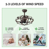 Best sells Modern Enclosed Fan Indoor with Remote Control and Bladeless Rust Red Industrial W159268333