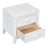 ZNTS 2-Drawer Nightstand for Bedroom, Mid Century Retro Bedside Table with Classic Design,White WF308187AAK