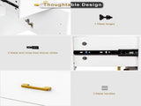 White particleboard and iron pipe, 97*35*78cm, 2 drawers and 1 door, computer desk, suitable for 09186500