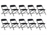 10pcs Injection Molding Classic Garden Plastic Folding Chair Black 36671449