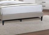 Light Brown Color 1pc Queen Size Bed Burlap Fabric Headboard Upholstered Bedroom Furniture Platform B011P145821
