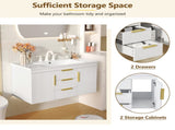 36'' Wall Mounted Vanity, Floating Storage Cabinet with 2 Drawers, Solid Wood N710P253035K