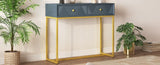 TREXM Modern Sleek Console Table Two Drawers with Stripe Design for Living Room and Entryway N715P201976E