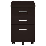 ZNTS Cappuccino 3-Drawer Mobile File Cabinet B062P153727