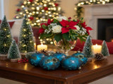 6PCS Set 3.9" Christmas Ball Ornaments Glass Hanging Balls for Holiday Treeations Colorful 78818053