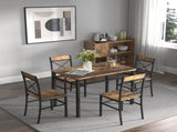 Dining Table Set for 4, Wood Kitchen Table with Chairs Dinning Table Set for Kitchen & Dining Room, 53776842