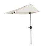 9ft Half Umbrella for Balcony, Porch, or Deck, Tan 77867935