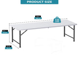 6FT Foldable Table, White Rectangular Portable Table with Carry Handle for Indoor Outdoor Picnic 31986419