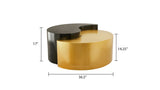 Modern & Contemporary Style Coffee Table Made with Iron Sheet Frame in Black & Gold B009140738