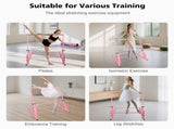 3.5FT Pink Solid Wood Ballet Barre With Adjustable Range Of 31.5-39.5 Inches For Dance Practice W1408P367277