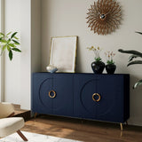 Modern Lacquered 4 Door Wooden Cabinet Sideboard Buffet Server Cabinet Storage Cabinet, for Living W1435P191610