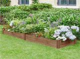 Divisible Planter Box for Home Vegetable Flower, 95 L x 25 W x 11 H, Dark Brown 65710426