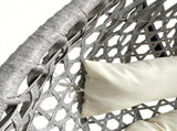 Foldable Hanging Egg Chair with Stand, HDPE Rattan Wicker Swing Chair with Cushion, Heavy Duty Frame 89290166