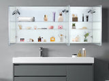 LED Bathroom Wall Cabinet, 3 Door Bathroom Mirror Cabinet, white 13234989